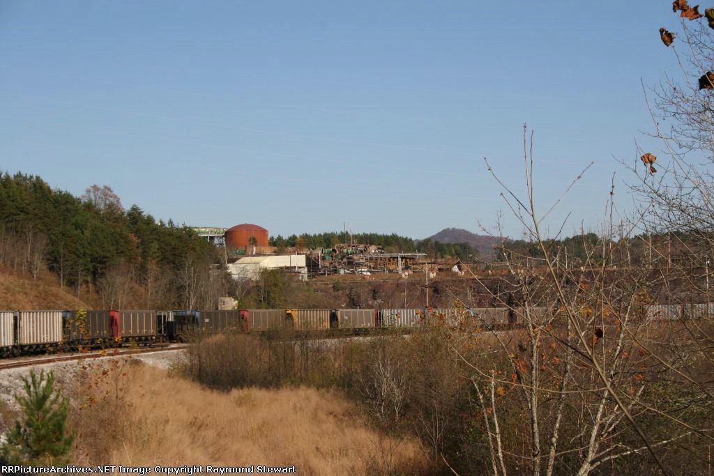 Coal hopper stored in the yard at Copperhill, TN.